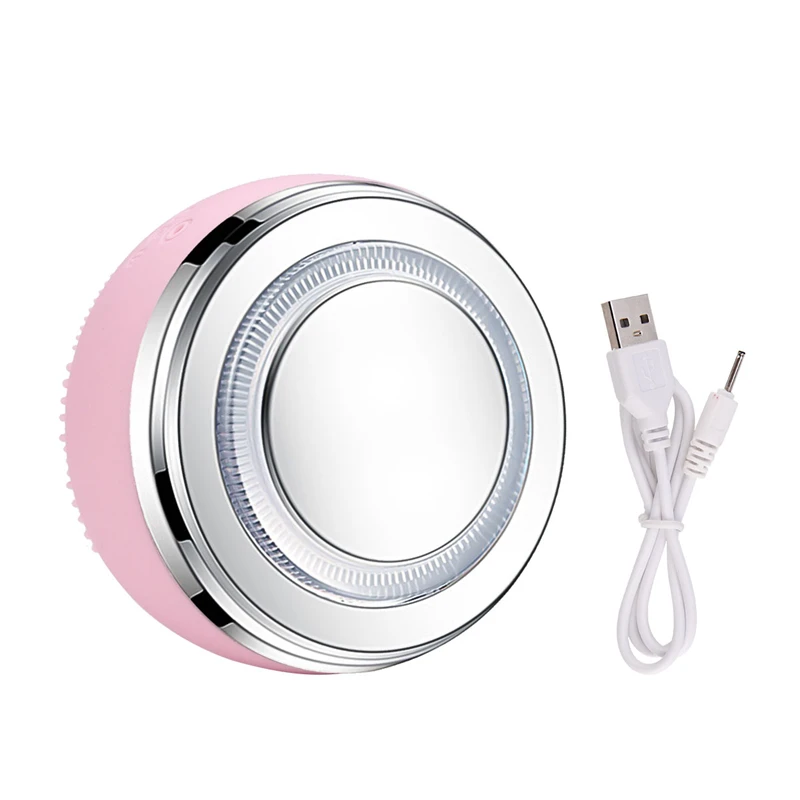 

2in1 LED Light Silicone Heating Face Cleanser Massage Facial Cleaning Skin Scrub Washing Brush Skin Care Cleaner Massager P46