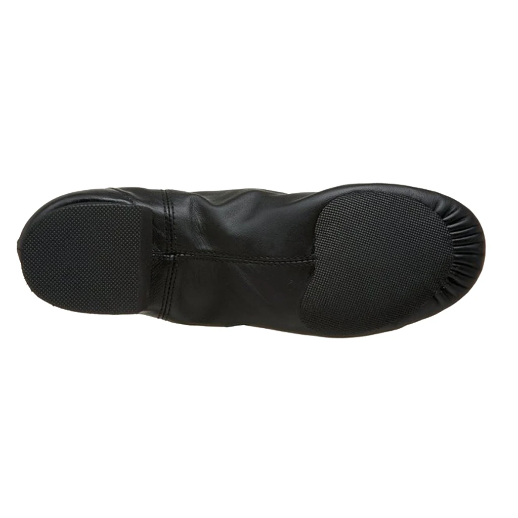 

Men Women Soft Cow Leather Black Slip on Lace Up Jazz Shoes 38