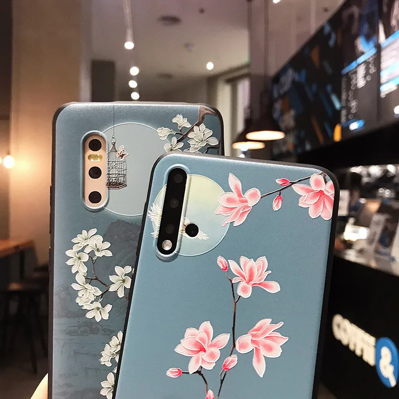 Shockproof Retro Soft Case For Huawei Nova 5i 5t 7i 6se 7se 5 6 7 pro Protective Flower Cover honor X10 20 30 lite | Мобильные