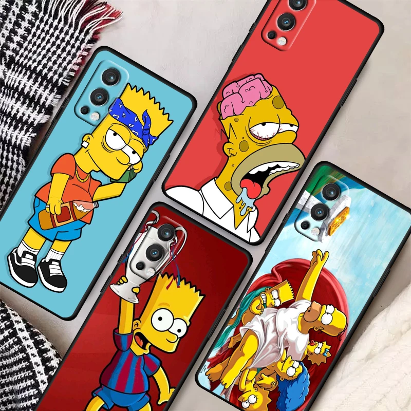 

The Simpsons cute funny For OnePlus Nord 2 CE N10 N100 5G 9R 9 7T 8 8T 7 Pro 6T 5T Silicone Soft Black Phone Case