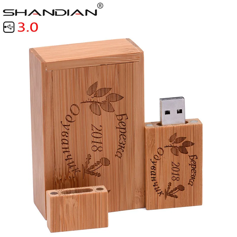 USB-флеш-накопитель SHANDIAN деревянный с коробкой 4/16/32/64 ГБ 1 шт. | Компьютеры и офис
