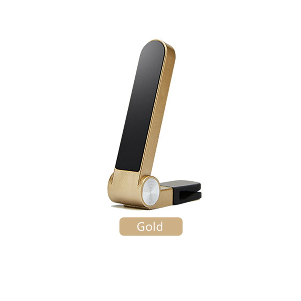Gold Магнитный держатель для телефона в автомобиле универсальный для iPhone 7 8 Air Outlet Stand GPS навигация для samsung L образный держатель для сотового телефона - Цвет: Gold