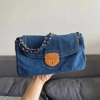 female bag 2021 new fashion denim chain bag shoulder bag messenger bag girl brand handbag