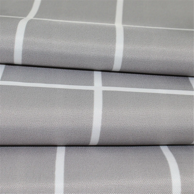 

Gray Plaid Waterproof Shower Curtain Block Bath Curtains With 12pcs Hooks