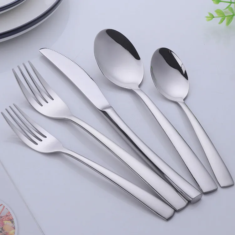 Sliver 30pcs 30 шт радужные Красные столовые приборы набор столовая посуда из нержавеющей стали набор черных столовых приборов ресторанный нож Вилка Набор Западная обеденная посуда - Цвет: Sliver 30pcs
