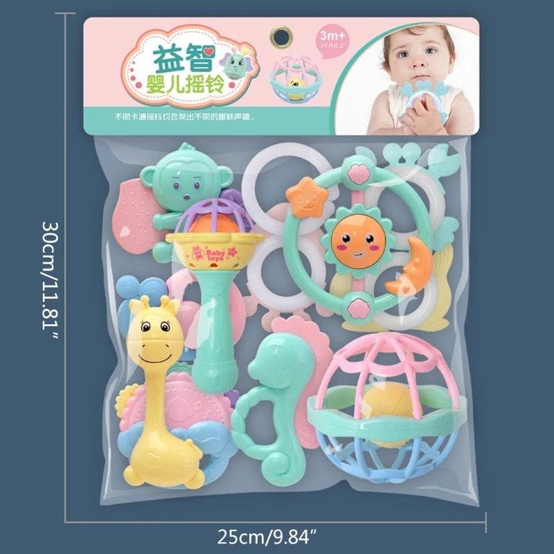

Baby Finger Training Bright Colorful Design Rotating Rattle Cartoon Water Toys H055