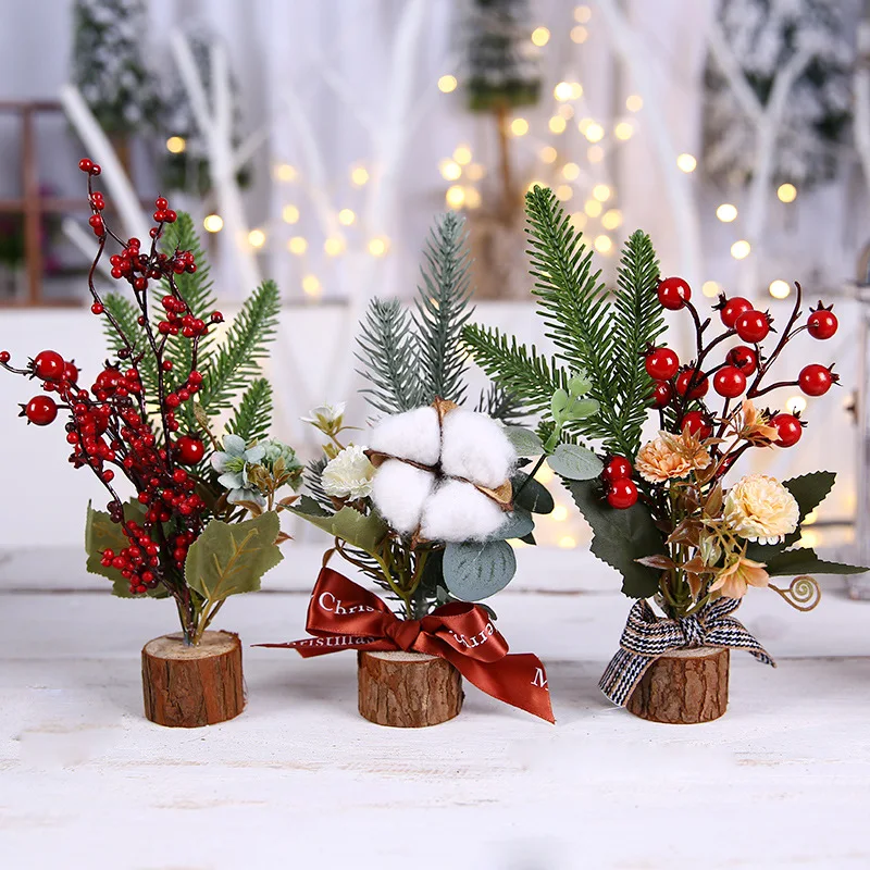 

2021 Christmas Ornaments New Year's Decor Christmas Decorations for Home Artificial Pine Branch Flower Navidad Christmas Decor