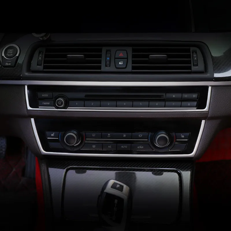 Центральная консоль CD рамка обшивки полосы 2 шт для BMW 5 серии F10 F18 520 528 525 2011 17