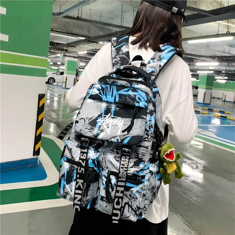 2021 New Backpack for Men and Women Good Quality Nylon Hip Hop High Street Fashion Fan Young people teenager student schoolbag