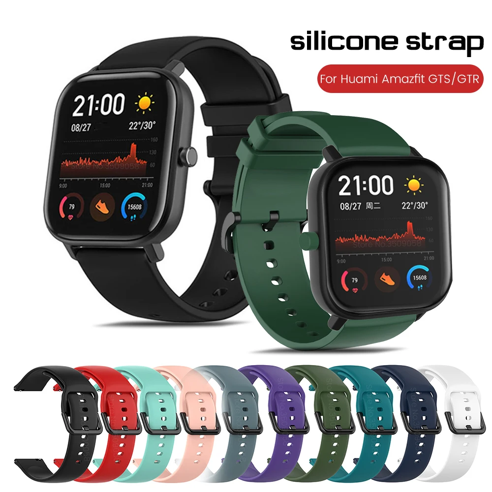 Ремешок силиконовый для Xiaomi Huami Amazfit GTS/GTR 42 мм сменный спортивный браслет наручных