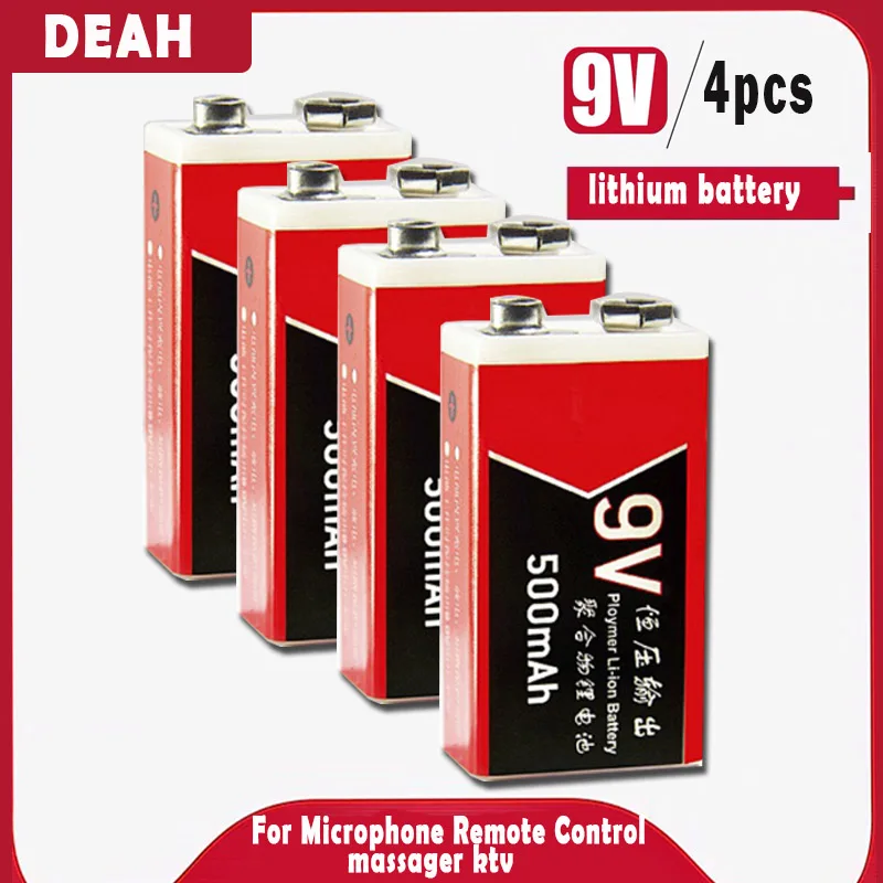 4 шт 9V 500mAh usb литий полимерный литиевый перезаряжаемый аккумулятор для мультиметр