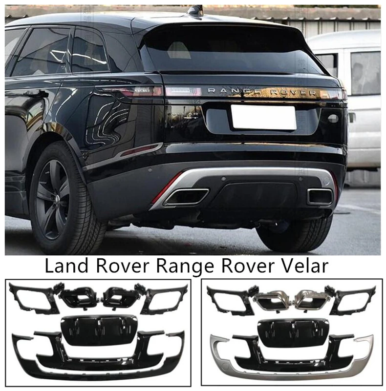 Задний бампер выступ Спойлеры и Exhause для Land Rover Range Velar 2017 18 19 2020 2021