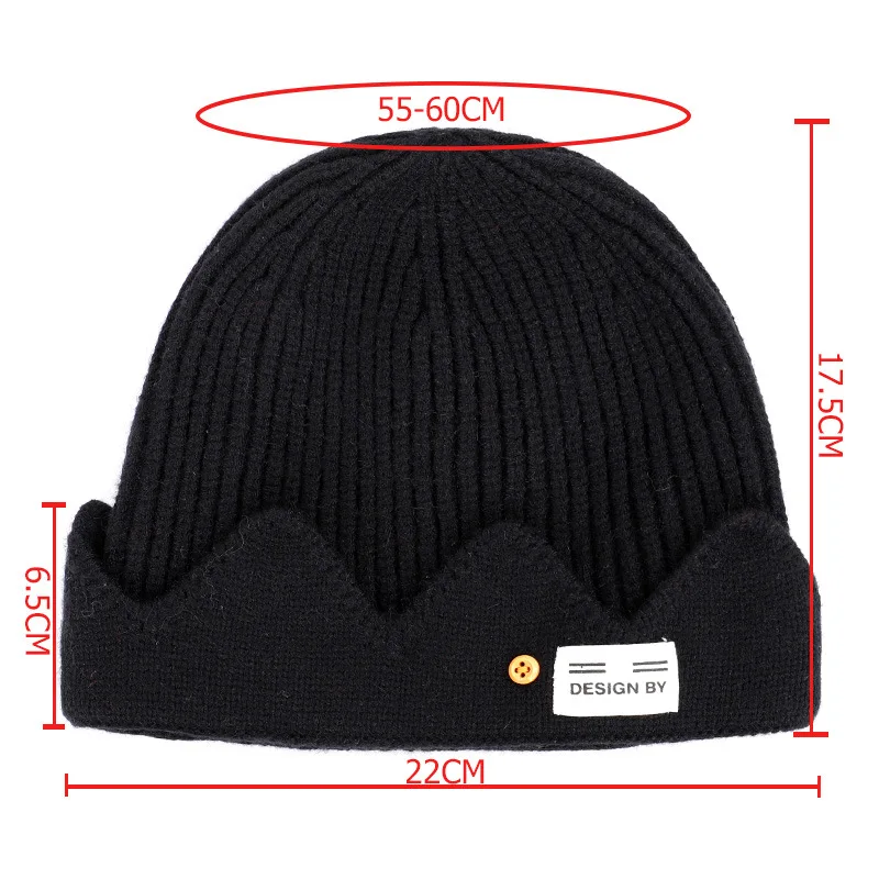 

2021 New Men Knitted Hat Beanie Solid Color Cap Retro Ribbed Cuffed Short Melon Hat Skullies Beanies Casual Winter Hat Skullcap