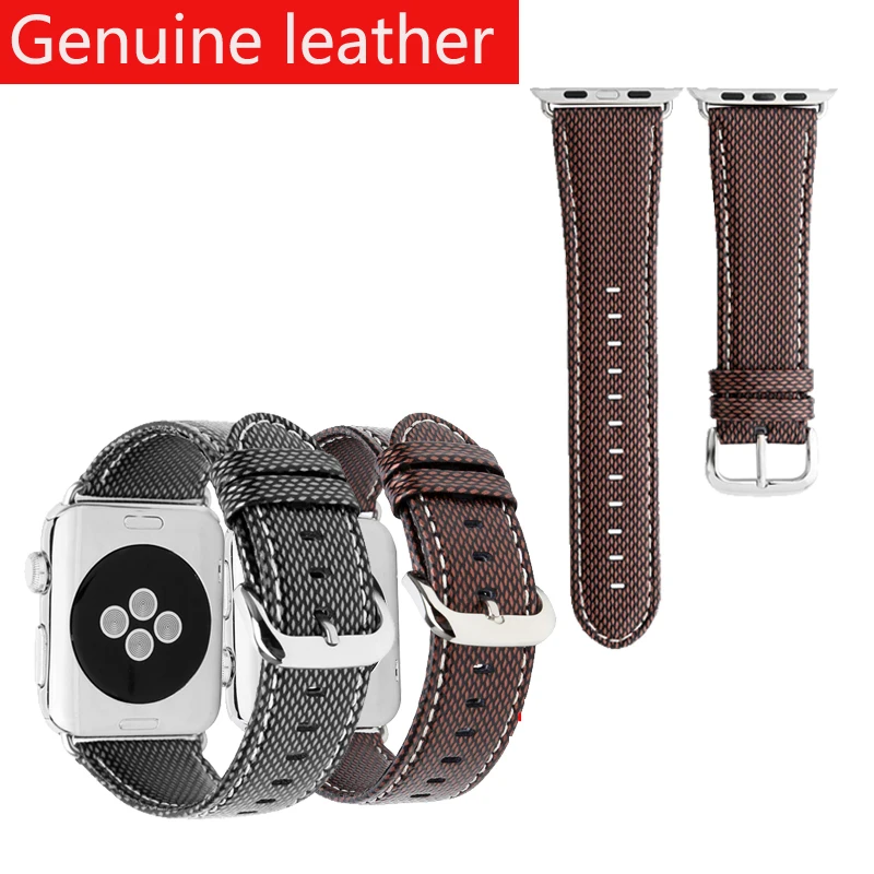

100% Genuine cow Leather strap for apple watch series 7 6 band 5 4 SE 44mm 40 for iwatch SE strap 3 2 38 42mm 45 41