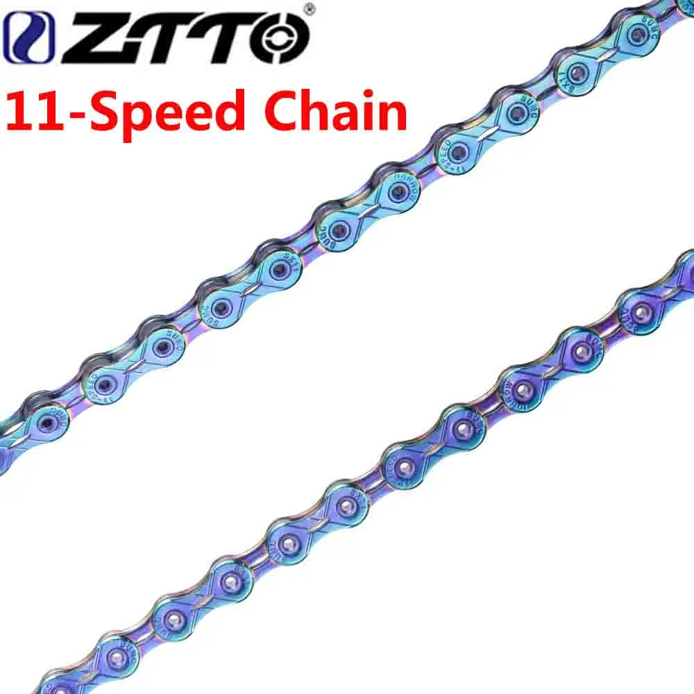 

ZTTO 11 Speed SLR Chain 11s Colorful Road Bicycle ultralight Durable missing link Rainbow Chains for parts K7 MTB Mountain Bike