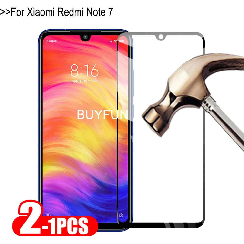 1 2 шт. закаленное стекло с полным покрытием для Xiaomi Redmi Note 7 Pro защита экрана