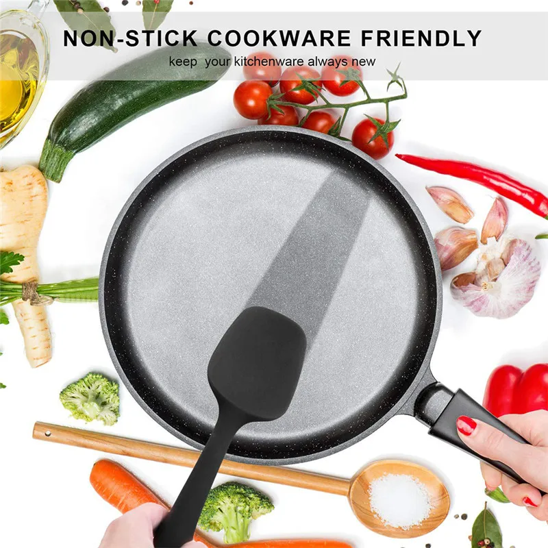

Spatula Cooking Sets BPA Free Silicone Scrapers Spoon Non-Stick Silica Cake BBQ Heat Resistant Flexible Scraping Baking Tools
