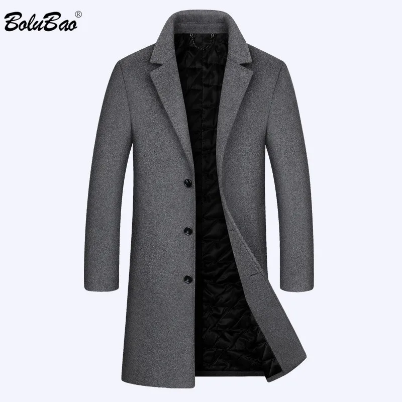 

BOLUBAO 2020 Новое Однотонное шерстяное пальто для мужчин зимнее Брендовое мужское шерстяное модное тонкое теплое шерстяное Пальто Повседневно...