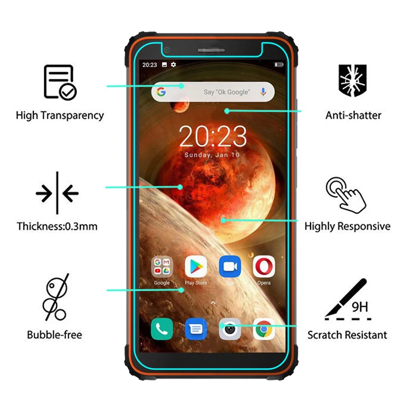 2-1 шт. закаленное стекло для Blackview BV6600 Оригинальная защитная пленка экрана