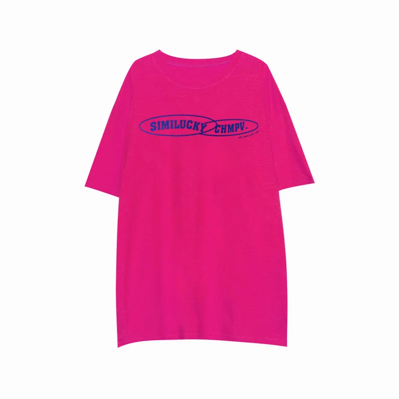 

Summer New Vintage Casual Women's Clothing Letter Print Loose Fashion Student Tops O-Neck Trend Short Sleeve Regular T-Shirts