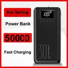 18650 портативное зарядное устройство большой емкости 50000 мА Внешняя батарея 3 USB светодиодное портативное зарядное устройство Type-c портативное мобильное зарядное устройство для Xiaomi 5Snote