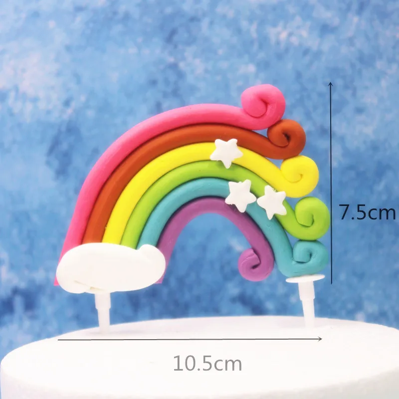 Новинка полимерные фигурки радужных облаков для тортов с днем рождения флаги на
