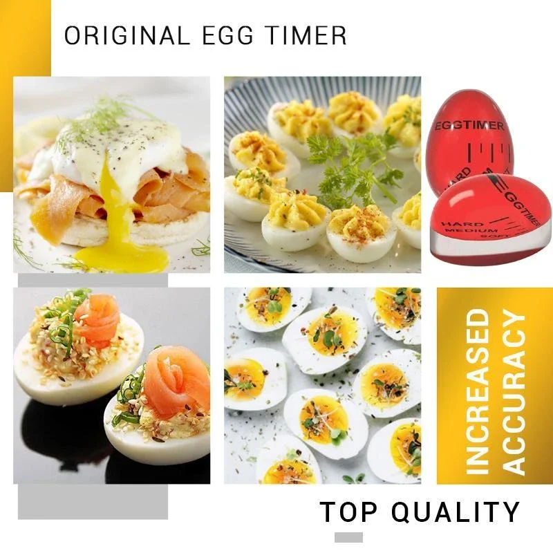 

1/2pcs Egg Perfect Color Changing Timer Yummy Soft Hard Boiled Eggs Cooking Kitchen Eco-Friendly Resin Egg Timer Red timer tools