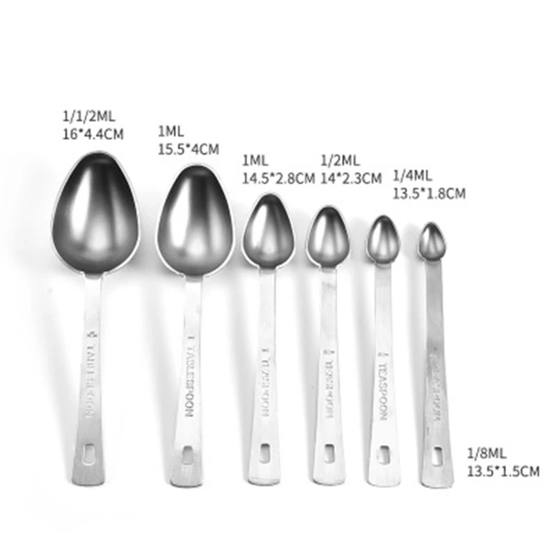 

6-Piece Stainless Steel Measuring Spoon for Food, Baking Measuring Spoon, Kitchen Tool, Seasoning Spoon