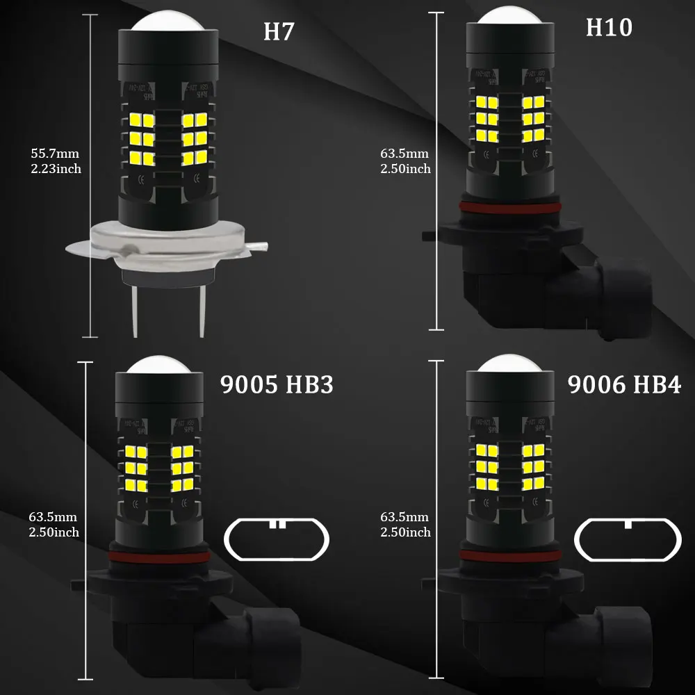 2) Canbus H8 H11 H7 H16 5202 HB4 9005 9006 HB3 P13W PSX24W 2504 PS X 26W 9145 H10 светодиодный DRL Противотуманные фары Дневные ходовые огни