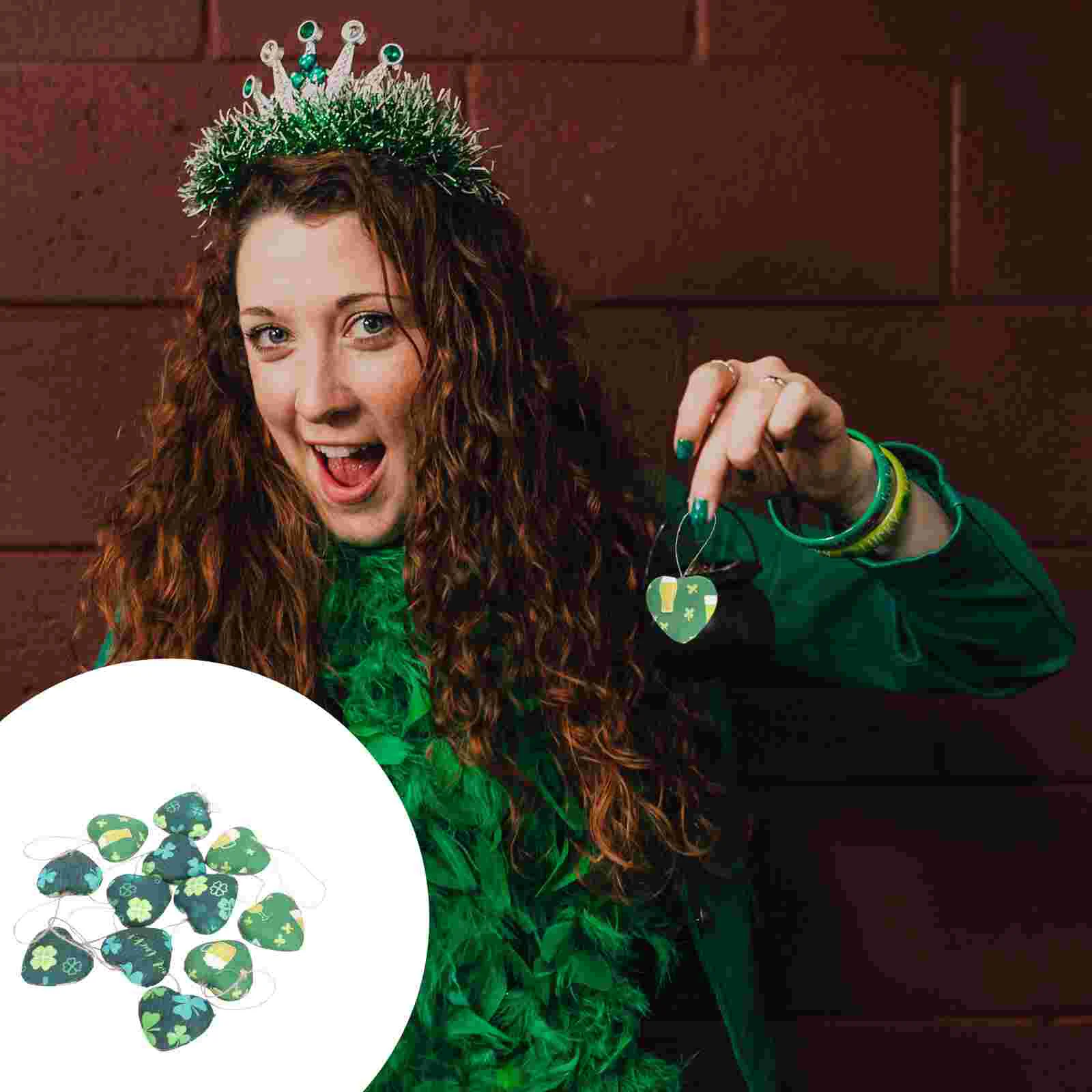 12 шт. подвески в виде сердца на День Святого Патрика | Дом и сад