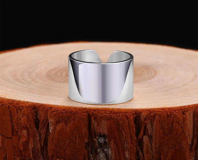 Простой серебристый цвет большие гладкие бриллиантовые обручальные кольца для