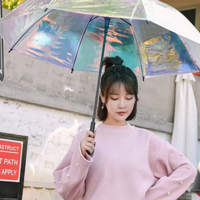 Модный прозрачный зонт с лазерной радужной оболочкой мисс Аполлон