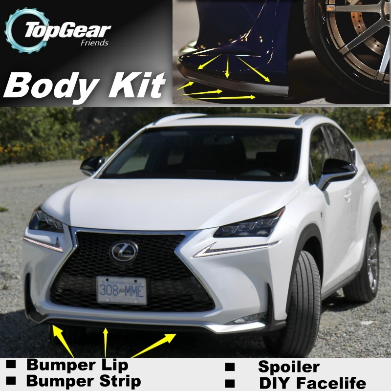 Дефлектор для губ Lexus NX 200 240 300h передний спойлер юбка фанатов TopGear тюнинг
