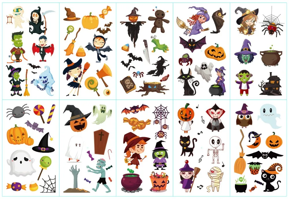 2 pcs/lot Kawaii Halloween Doll Decoration Planner DIY Sticker pasted Notebook Agenda Toy Stickers Scrapbooking Craft Supply