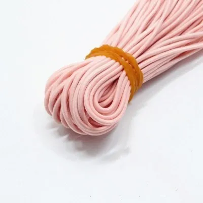 Light pink 5meters 2 мм Экологичный круглый резиновый эластичный шнур эластичные ленты Веревка Ювелирные браслеты изготовление одежды бирка DIY аксессуары для рукоделия - Цвет: Light pink 5meters