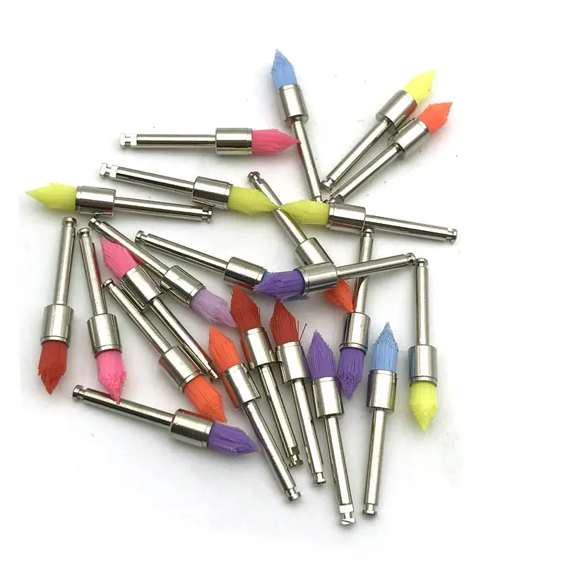 100 шт. Стоматологическая цветная нейлоновая защелка острая полировка щеток щетка