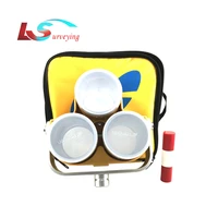 high quality yellow topcon sokkia triple prism for total station surveying prism system with bag compatible m20 threads