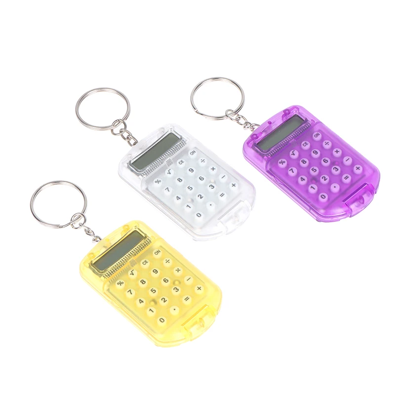 

Mini Keychain Calculator Handheld Pocket Type Coin Batteries Calculator Office
