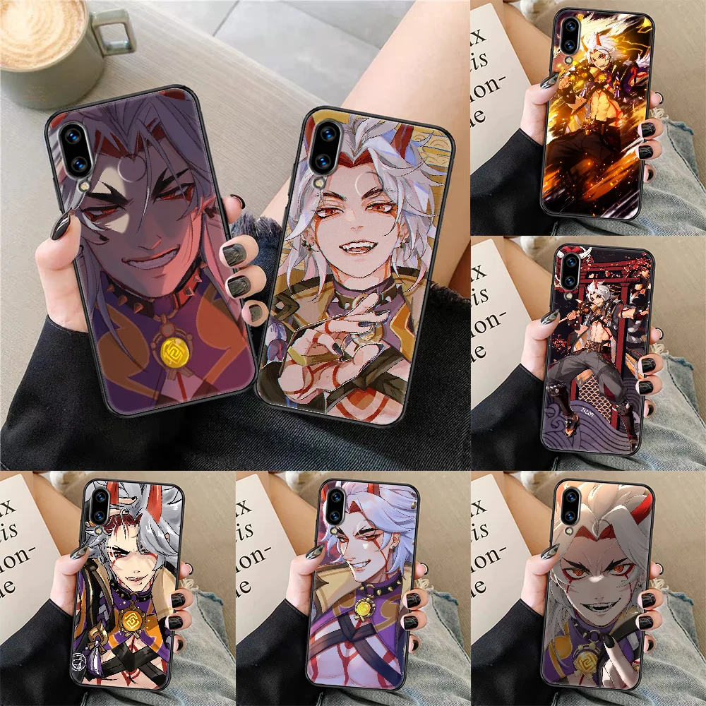 Ударопрочный чехол ataki Arataki oитто Genshin для Huawei Honor 6A 7A 7C 8A 8X 8 9 9X 10 10i 20 Lite Pro черный