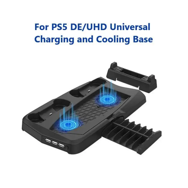 

Disk Storage Rack Earphone Storage Dual-Hanging Brackets For PS5 DE/UHD Game Host Cooling Fan Bases Bracket Stand Holder