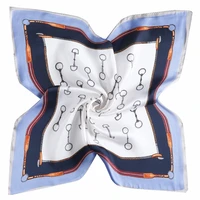 matagorda imitation silk square scarf geometry dog print 60 cm size kerchief original design foulard shawls wrap female scarves