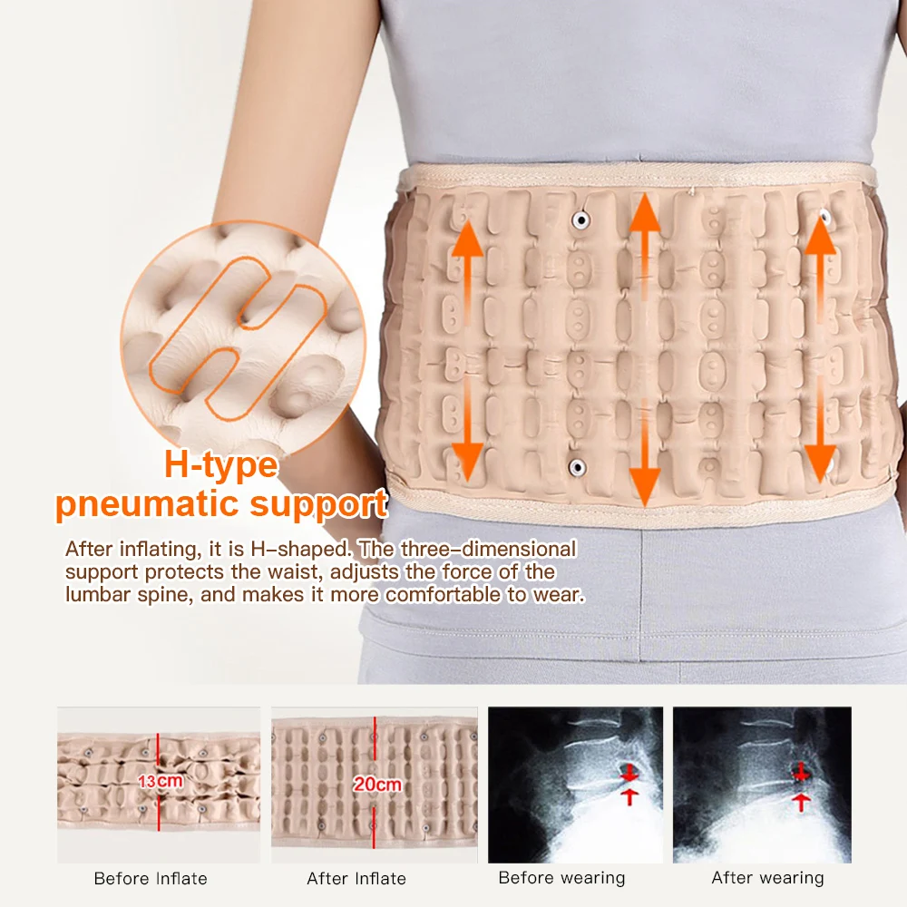 

New Lumbar Spinal-Air Decompression Back Belt Air Traction Waist Protector Belt Pain Lower Lumbar Support Fit for 29-49 Inch