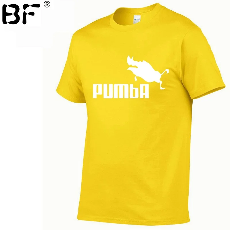 orange PUMBA(Пумба) Для мужчин футболка мужская, с коротким рукавом хлопчатобумажные Топы крутая футболка летний Трикотажный костюм футболка - Color: orange