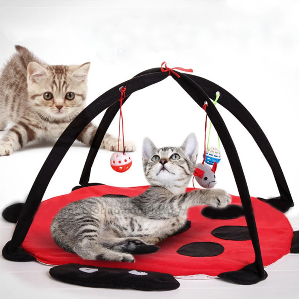 

Funny Pet Play Bed Toys Portable Cat Exercise Tent Foldable Kitten Activity Mat Blanket Cats Play Pad Cushion Mobile House