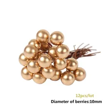 1 Lot Gold Mixed Artificial Flowers Stamen Berries Christmas Wedding Decor Bundle DIY Material Artificial Flower