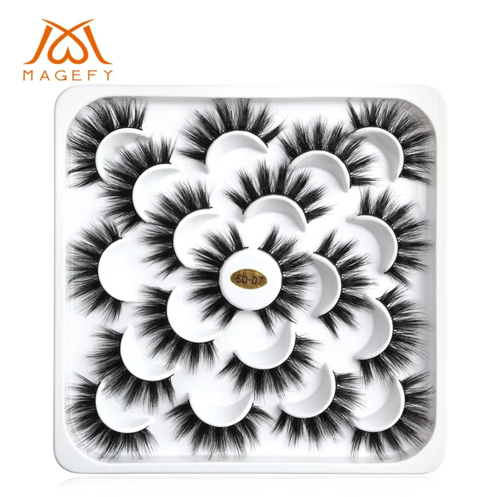 

10 Pairs Of Lotuses With 5D Mink False Eyelashes And Natural Dense Eyelashes Natural Dramatic Lashes maquiagem Beauty Extension