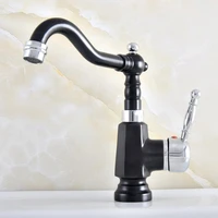 chrome black brass basin faucets bathroom sink faucet single lever 360 swivel spout bath deck mounted hot cold mixer tap