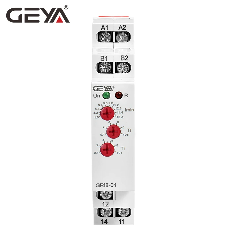 GEYA GRI8-01 реле контроля тока Диапазон тока 0.5A-16A AC24-240V или DC24V токочувствительное реле