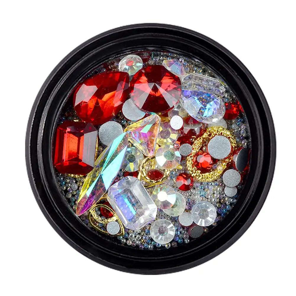 1 коробка для украшения ногтей прозрачные Стразы AB из акрилового сплава