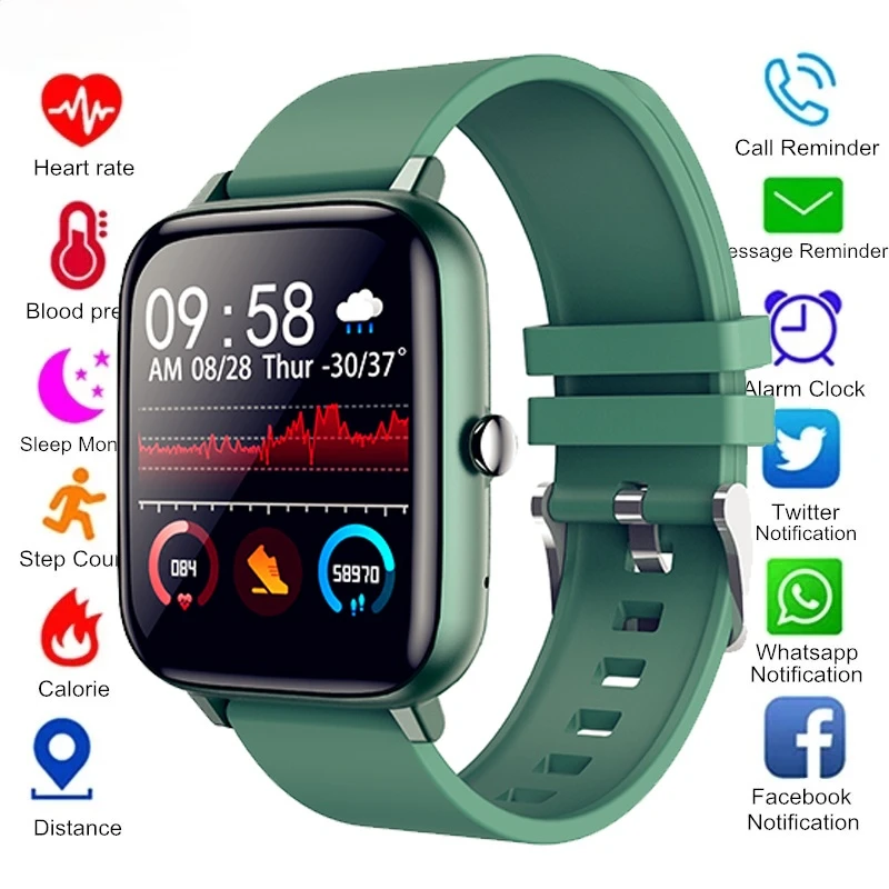 

2021 Smart Watch Women Men Heart Rate Fitness Tracker Bracelet Watch Bluetooth Call Waterproof Sport Smartwatch For Android IOS